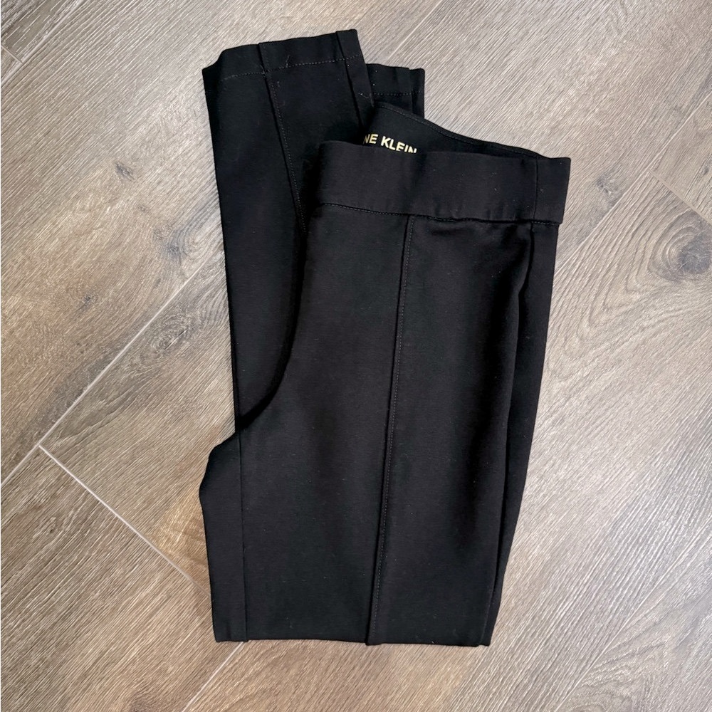 Anne Klein Tregging Skinny Pants Tapered Leg Pull On BLACK SZ Med